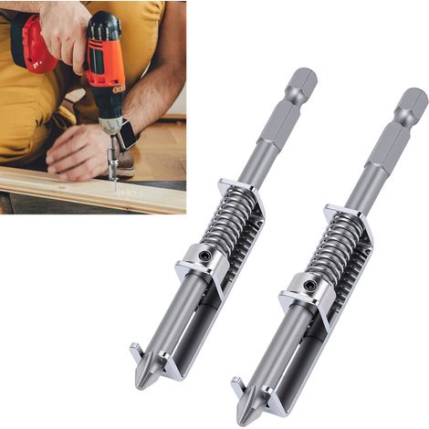 Jeu de 2 embouts de tournevis à ressort, embouts anti-chute, porte-embout utilisable d'une seule main, convient aux électriciens, mécaniciens, bricoleurs, outil universel de fixation de vis. (1/5)