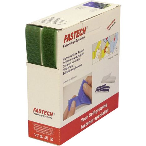 FASTECH® B25-STD033510 Klettband zum Aufnähen Haft- und Flauschteil (L x B) 10 m x 25 mm Grün 10 m (1/2)