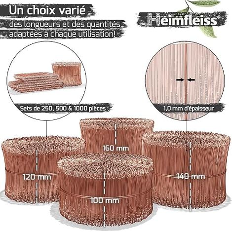 Loop ties 1.0 x 100-160 mm - Copper tie wire - Eye wire for clipper (1/4)