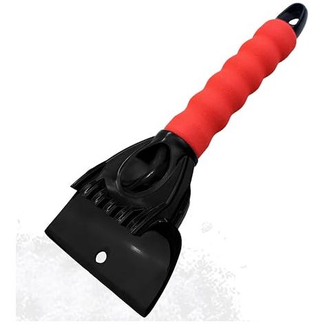 Car Ice Scraper with Red Non-Slip Handle, Ice Scraper (1/5)