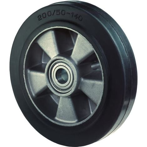 BS Rollen Ersatzrad Elastik-Vollgummi schwarz Kugellager Ø 200 mm 450 kg - B80.200