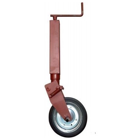 Roue jockey à relevage par ressort tube carré 70mm (1/2)