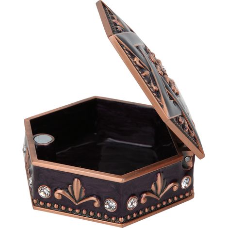 Coffret de rangement bijoux en alliage forme hexagramme, organiseur boucles d'oreilles incrusté de strass, décoration maison, cadeau (1/5)