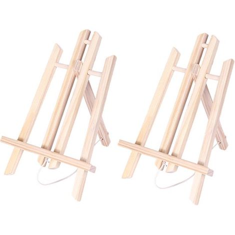 Chevalet en bois 2 pièces - Support de table pour peinture - Présentoir pour étudiants, enfants, toiles, photos et créations artistiques - 30 x 15 cm - Idée cadeau de Noël - Teinte bois naturel (1/5)