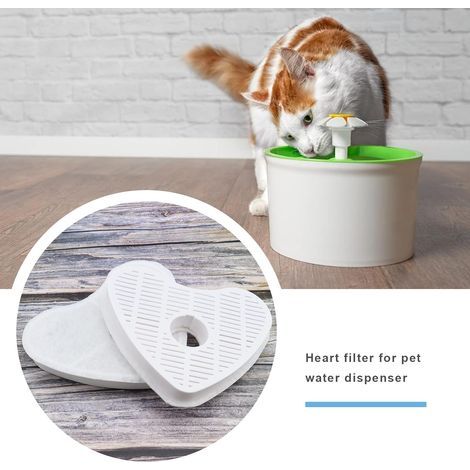 Geeignet für 8 Haustier-Trinkbrunnenfilter, kompatibel mit Ersatzfiltern für blumen- und herzförmige Trinkbrunnen, Filter für Katzen- und Hunde-Wasserspender (1/5)
