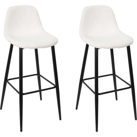 Lot de 2 chaises de bar en velours côtelé SCOTT (1/5)