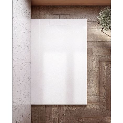 Exagonshop Piatto doccia 80x160 ultrapiatto in resina effetto