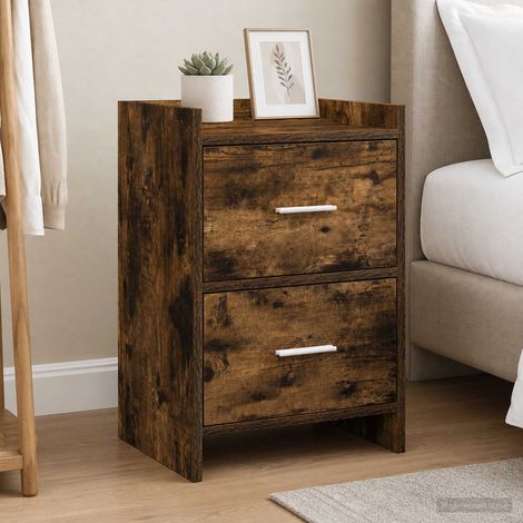 vidaXL Bedside Tables Smoked Oak 40 x 30 x 60 cm Engineered Wood (1/5)