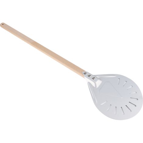 Pelle à pizza 60cm manche en bois amovible, spatule ronde antidérapante pour four, ustensile de cuisine (20 cm) (1/5)