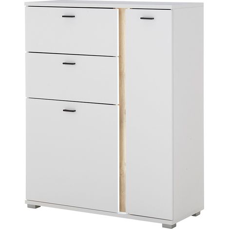 Highboard weiß mit Eiche LOVENO-61 (1/5)