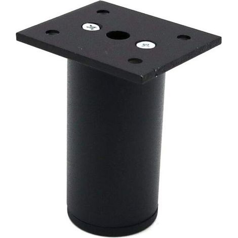 Lot de 4 pieds de meuble réglables en alliage d'aluminium noir mat 38 x 80 mm pour table basse d'armoire, jambe de support de canapé de meubles (1/3)