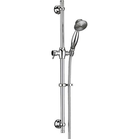 Bristan Chrome Tubular Single Function Slide Bar Shower Kit - KIT106-C