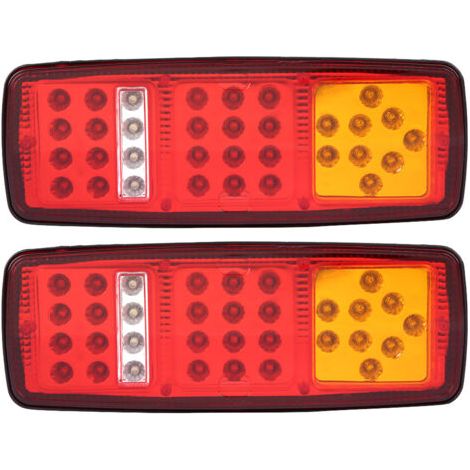 QORVA
-1 Paire de feux LED indicateurs arrière frein recul pour remorque camion camping-car 12V,de