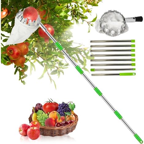 Cueilleur de fruits 3,4 m avec sac en coton, ramasse-pommes (1/5)