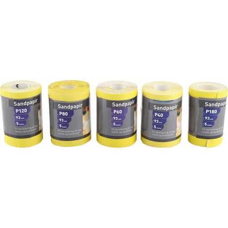 5pcs Papier sablé Rouler la déchirure manuelle Papier de verre 40/60/80/120/180 Papier abrasif (1/5)