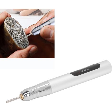 Mini meuleuse électrique rechargeable à vitesse réglable, polisseuse à ongles électrique compacte à batterie lithium, stylo à graver électrique, stylo à polir, stylo à lettrage, meuleuse, 5 V (1/5)