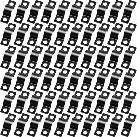 60 Pièces Colliers de Serrage en U,Collier Serrage,Fixation Grillage Rigide 10 mm,Collier de Fixation Tuyau pour Attache Tube,Attache Fixer Grillage Rigide Traille Trou (1/5)