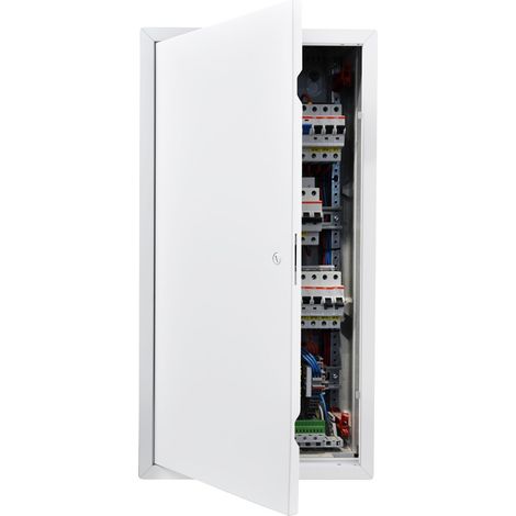 Trappe de Visite 64x34 cm, Panneau d'Accès pour Cloisons Sèches Placo en Acier Galvanisé, pour Plafond Plomberie et Électricité, Trappe de Maintenance Dimensions de Découpe 31,5x62 cm, Blanc (1/5)
