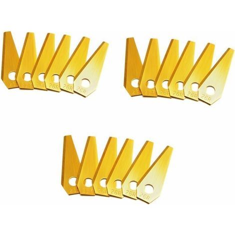 18 lames en titane pour tondeuses-robots Indego de Bosch - Lame de tonte adaptée à toutes les tondeuses-robots Bosch, s400, s350, s500,,or (1/4)
