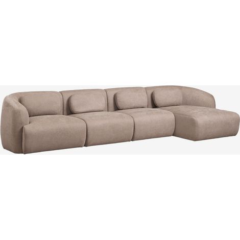 Divano modulare chaise longue destro a 4 pezzi in ciniglia Coquette SKLUM (1/5)
