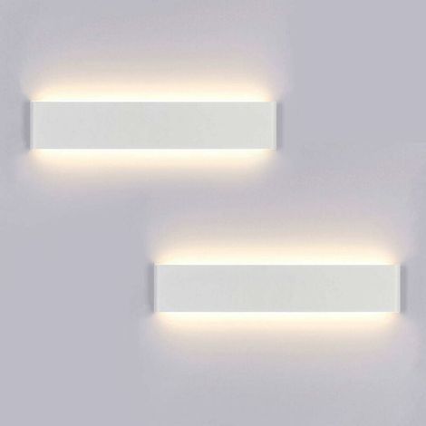VURAHOME -  2x Applique Murale Interieur LED 40CM Lampe Murale 14W Blanc Chaud 3000K Luminaire Mural Moderne pour Chambre Salon Escalier Couloir AC 220V [Classe énergétique A+] (1/5)