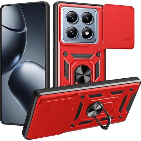 Funda protectora para Xiaomi 14T Pro, CamShield Slide, roja. (1/2)