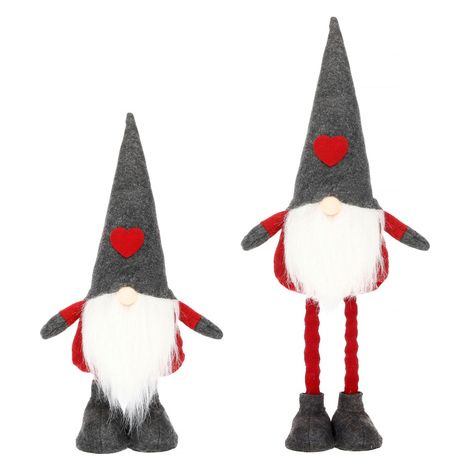 SPRINGOS Weihnachtszwerg Deko-Figur 46-67 cm Höhenverstellbar Zipfelmütze Weihnachten Dekoration