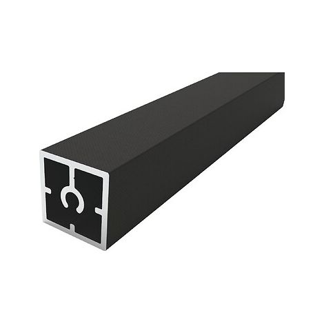 PROFIL CARRE VERRE NOIR GRANITE ALU LONGUEUR 2,5 M-20X20 MM-S/JOINT
