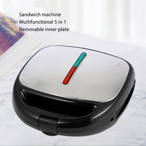 Gaufrier multifonction 5 en 1, machine à sandwich panini donuts et cheese fondu, surface antiadhésive, fiche UE 220V (1/5)