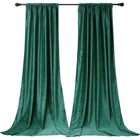 Cortinas opacas, con aislamiento térmico, color verde toscano, 84 pulgadas de alto. (1/2)