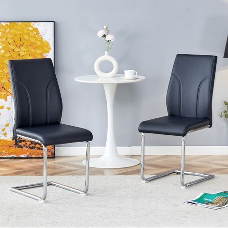 sedia sala da pranzo PU nero metallo elegante OKMYHOME (1/5)