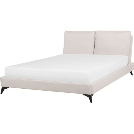 Bed Chenille MELLE 160 x 200 cm (EU King Size) Light Beige (1/5)