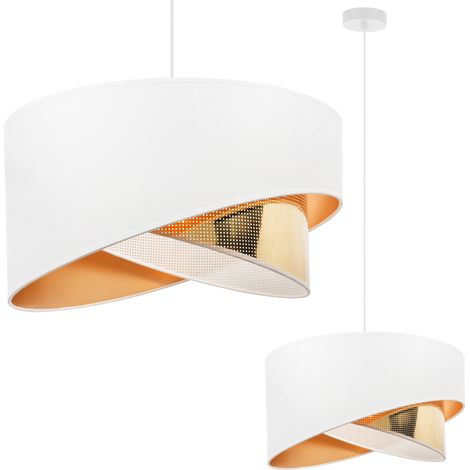 LAMPADA A SOSPENSIONE ASTI SLANT WHITE 1 PARALUME BIANCO DORATO TS
