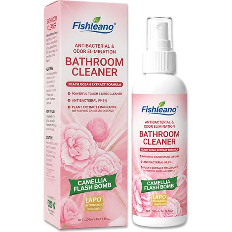 Spray nettoyant pour salle de bain FISHLEANO - Parfum floral léger - Nettoie les sols, le carrelage et les vitres de la salle de bain (1/5)