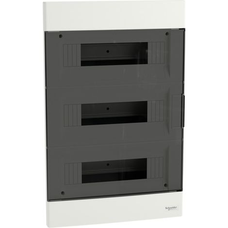 Coffret de distribution encastrable étanche IP40 Easy9 EU 36 modules (3x12) EZ9EU-3-12-PT-T transparent SCHNEIDER (1/4)