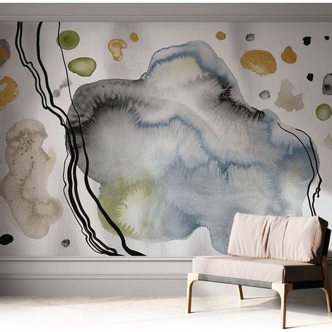 Fototapete Selbstklebend - Wanddekoration - Wandfolie - 3D Tapete Wand - Wohnungsdeko Abstrakte Aquarellmalerei 312x219 cm (1/5)