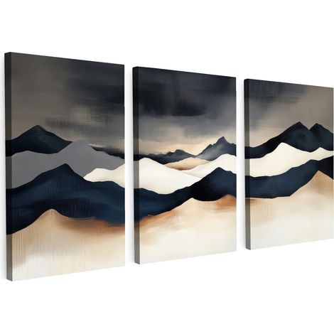 MULTI-PANEL WALL ART Trittico Set of 3 Landscape - Abstract - Modern 120x60 cm