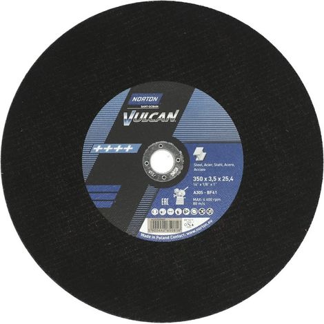NORTON VULCAN SHIELD 350 x 3,5 x 25,4 mm A30S POUR MÉTAL, lot de 10 + 1 OFFERTE