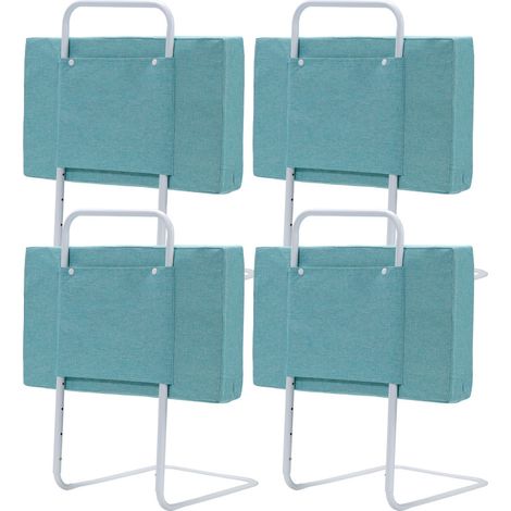SWANEW Sponda letto regolabile in altezza 200 cm Anticaduta Tubo in acciaio regolabile da 40 a 60 cm Per letto bambini Letto genitori verde mare (1/5)