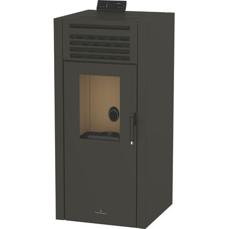 BRONPI - Estufa de Pellet Color Negro Modelo ADEL-NE de 13 kW