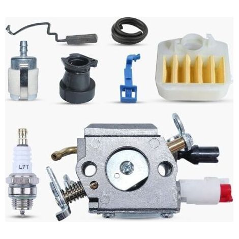 Carburateur Kit pour Husqvarna 340 345 346 XP 350 351 353 Remplacer OEM 503283208 avec Filtre à Air Bougie d\'Allumage Tuyau de Carburant Manchon d\'Admission etc (1/4)