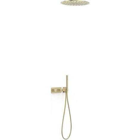 Kit robinet thermostatique encastré 2 voies pour douche B-system Cava doré - TRES 30735206CA