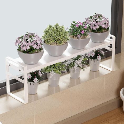 Schmales hohes étagère pour Fensterbank, stapelbar, Bad, blanc 34-60cm (1/5)