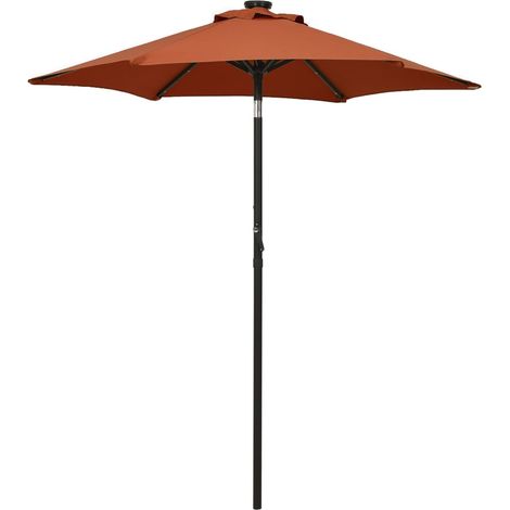 Ombrellone con luci led terracotta 200 x 211 cm alluminio