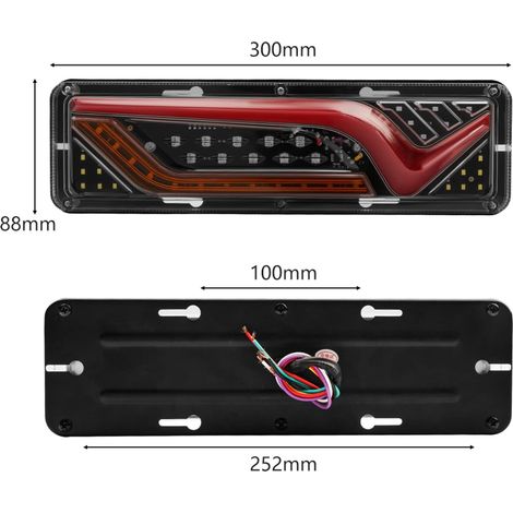 2 pezzi 12V-24V LED Fanale posteriore per camion Luci posteriori Indicatore di direzione Freno Retromarcia Lampada di segnalazione Rimorchio Camion Autobus Camper Caravan RV Trattore (1/4)