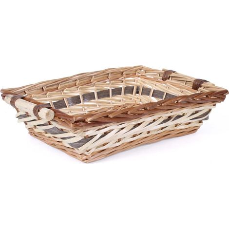 Cesto vimini/pioppo rettangolare naturale/marrone, 44/40x29x10 cm (kit da 5)