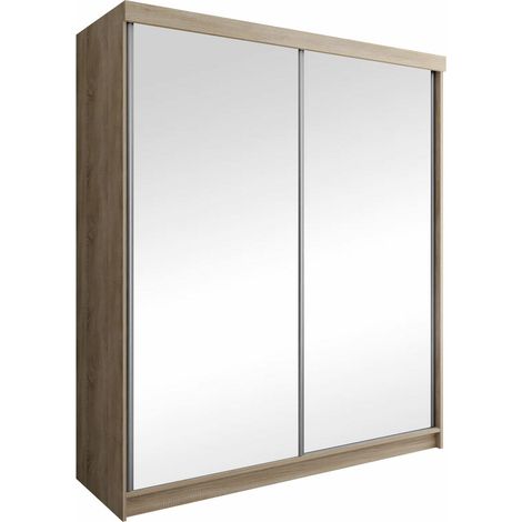 Armario Dover 106, Roble Sonoma, 200x200x62cm, Puertas de armario: Correderas, Número de estantes: 9
