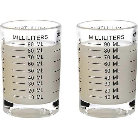 Tasse à mesurer en verre sablé 3 oz/90 ml, tasses à expresso épaisses en verre (lot de 2, noir, 90 ml) (1/5)