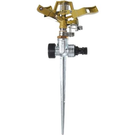 Arroseur rotatif automatique avec poteaux métalliques Tête d'arrosage réglable pour jardin et pelouse Arroseur rotatif à angle complet pour économiser l'eau (1/4)