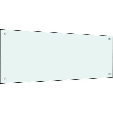 Dosseret de cuisine moderne protection éclaboussures 100 x 40 cm en verre trempé blanc (1/5)